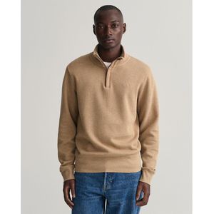 Gant Sacker Rib Half Zip Sweater Bruin 2XL Man