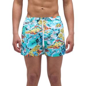 Sundek Elastic Waist In Recycled Polyester With Rock Print Zwembroek