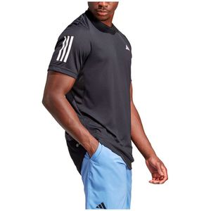 Adidas Club 3 Stripes Short Sleeve T-shirt Zwart XL Man