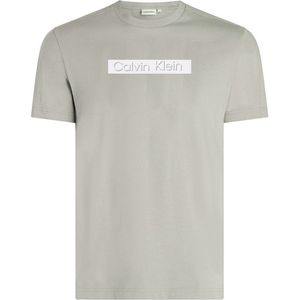 Calvin Klein Cut Out Shadow Logo Short Sleeve T-shirt Beige XL Man