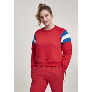Urban Classics Leeve Stripe Crew Big Sweatshirt Rood 2XL Vrouw