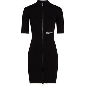 Karl Lagerfeld Jeans A3w13013 Knit Zip Korte Mouw Jurk