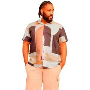Jack & Jones Blacarnaby Print Resort Plus Size Overhemd Met Korte Mouwen