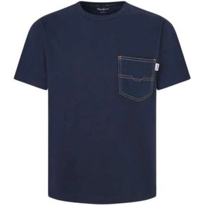 Pepe Jeans - PM509633 - T-shirt - Marineblauw - Korte Mouwen - Biologisch Katoen