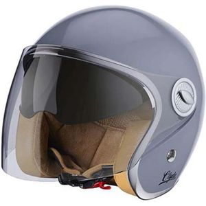 Stormer - Clyde Open Helm - Vintage - Zwart - Leer en Suède - ECE 2206 Goedgekeurd