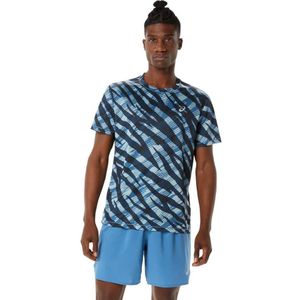 Asics Wild Camo Short Sleeve T-shirt Blauw 2XL Man