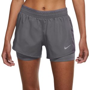 Nike 10k 2 In 1 Shorts Grijs XS Vrouw