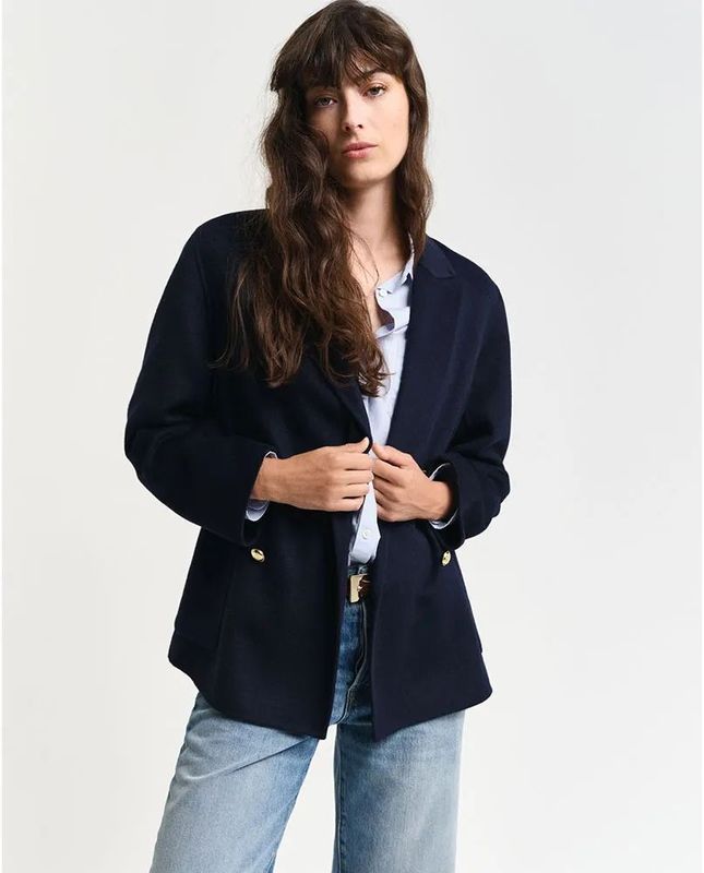 GANT - Clubjas - Marineblauw - Handgenaaid - Wol