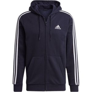 Adidas Essentials 3 Stripes Full Zip Sweatshirt Blauw S / Regular Man