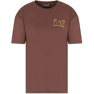 Ea7 Emporio Armani Train Logo Series Sequins Crossover T-shirt Met Korte Mouwen