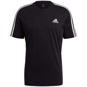 Adidas Essentials 3 Stripes Short Sleeve T-shirt Zwart S / Regular Man