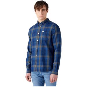 Wrangler 1 Pocket Button Down Regular Fit Long Sleeve Shirt Blauw M Man