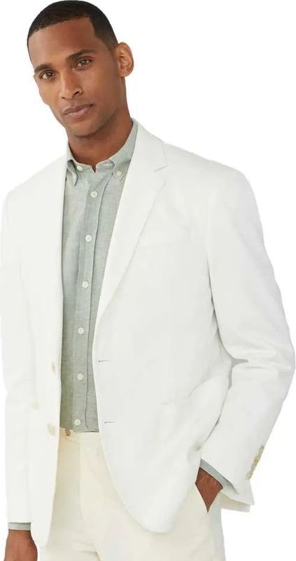 Hackett Londonvoor mannen. HM443303 Witte effen blazer (36/32), Katoen, Klassiek