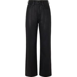 Pepe Jeans Coated Straight Fit Jeans Zwart 28 / 30 Vrouw
