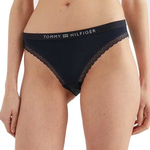 Tommy Hilfiger Tonal Logo Lace Bikini Panties Blauw S Vrouw