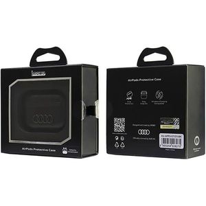 Audi - Leder Groot Logo Hoes - Zwart - Voor AirPods Pro 2