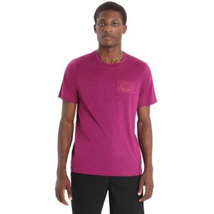 Icebreaker Tech Lite Ii Mountain Sunset Short Sleeve T-shirt Roze L Man