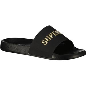 Superdry - Logo Vegan Pool Slippers - Zwart - EVA - Gevormd Voetbed