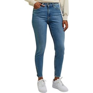 Lee Scarlett High Cropped Skinny Fit Jeans Blauw 28 / 29 Vrouw