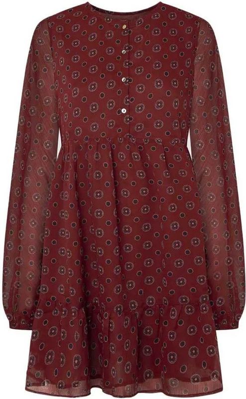 Jurk - PLUME - Cocktailjurk - Ronde Hals - Kort/Mini - Lange Mouw