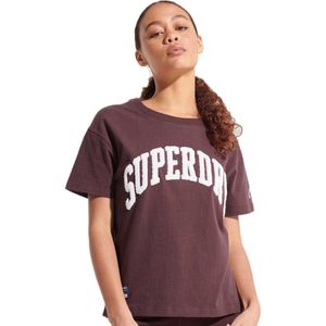 Superdry Varsity Arch Boxy Short Sleeve T-shirt Paars M Vrouw