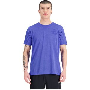 New Balance Graphic Impact Run Short Sleeve T-shirt Blauw L Man
