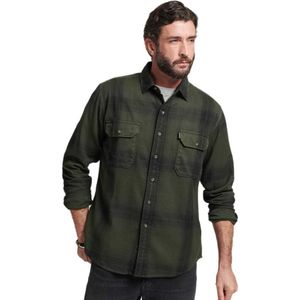 Superdry Vintage Check Flannel Long Sleeve Shirt Groen L Man