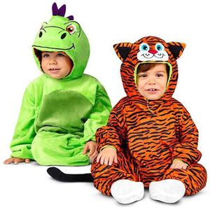 Viving Costumes Dragon-tigre Reversible Costume Groen 3-4 Years