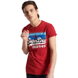 Superdry Vintage Logo Cali Stripe Short Sleeve T-shirt Rood S Man