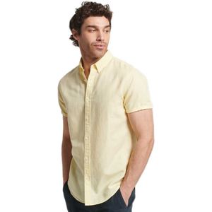 Superdry Studios Linen Short Sleeve Shirt Geel M Man