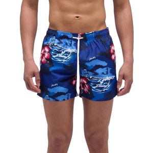 Sundek Elastic Waist In Recycled Polyester With Surfing The Heaven Print Zwembroek