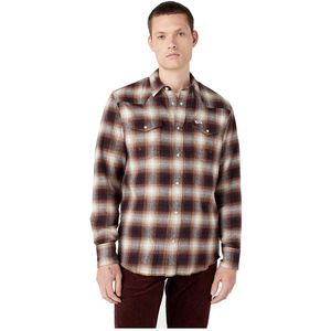 Wrangler Western Regular Fit Long Sleeve Shirt Bruin 3XL Man