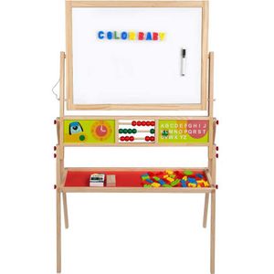 Woomax 2 In 1 Magnetic Wooden Blackboard With Chalk Goud 4 Years