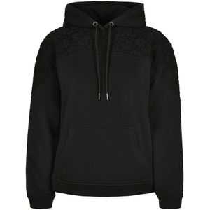 Urban Classics Lace Inset Sweatshirt Zwart S Vrouw