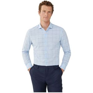 Hackett Linen Windowpane Overhemd Met Lange Mouwen