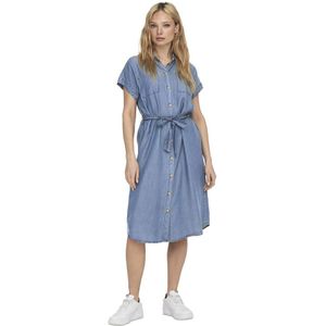 Only Pema Short Sleeve Dress Blauw S Vrouw