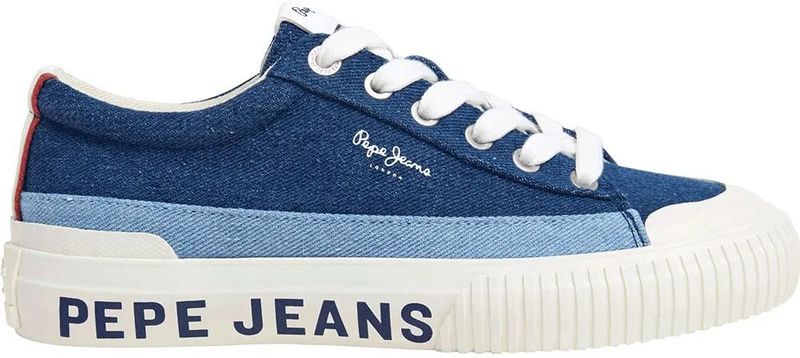 Pepe Jeansvoor jongens. PBS30589 Ben Denim B Sneakers blauw (33), Plat, Veters, Casual, kinderkleding