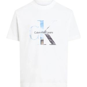 Calvin Klein - Monogram Fotografische Print T-shirt - Wit - Katoen