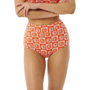 Rip Curl Summer Check Jacquard Boyleg Bikini Bottom Oranje XL Vrouw