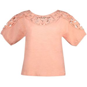 Salsa Jeans Lace-trimmed T-shirt Met Korte Mouwen