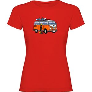 Kruskis Hippie Van Snowboard Short Sleeve T-shirt Rood L Vrouw