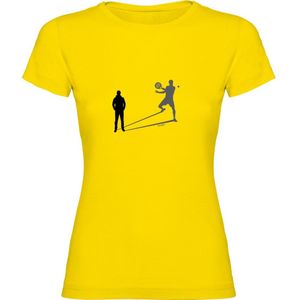 Kruskis Shadow Padel Short Sleeve T-shirt Geel 2XL Vrouw