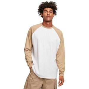 Urban Classics Organic Oversized Raglan Long Sleeve T-shirt Wit 4XL Man