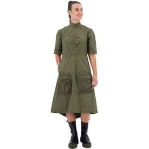G-star Fishtail Short Sleeve Dress Groen M Vrouw