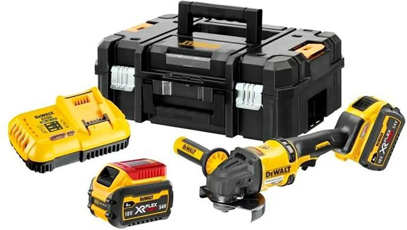DEWALT DCG418T2 Accu Haakse Slijper - 54V - Inclusief 2 Accu's en Koffer