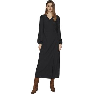 Vila Graffy Long Sleeve Long Dress Zwart 36 Vrouw