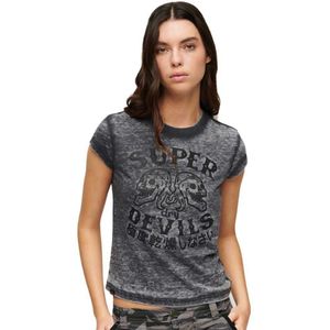 Superdry Retro Rocker Short Sleeve T-shirt Grijs XS Vrouw