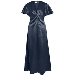 Vila Sittas Short Sleeve Long Dress Blauw 42 Vrouw