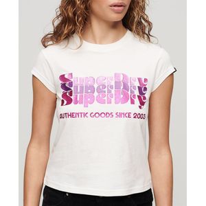 Superdry Retro Glitter Logo Cap Short Sleeve T-shirt Roze S Vrouw