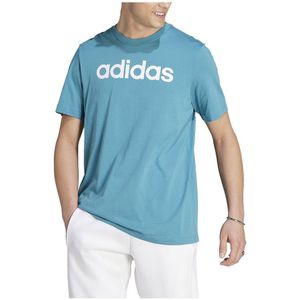 Adidas Essentials Single Linear Embroidered Logo Short Sleeve T-shirt Blauw S / Regular Man